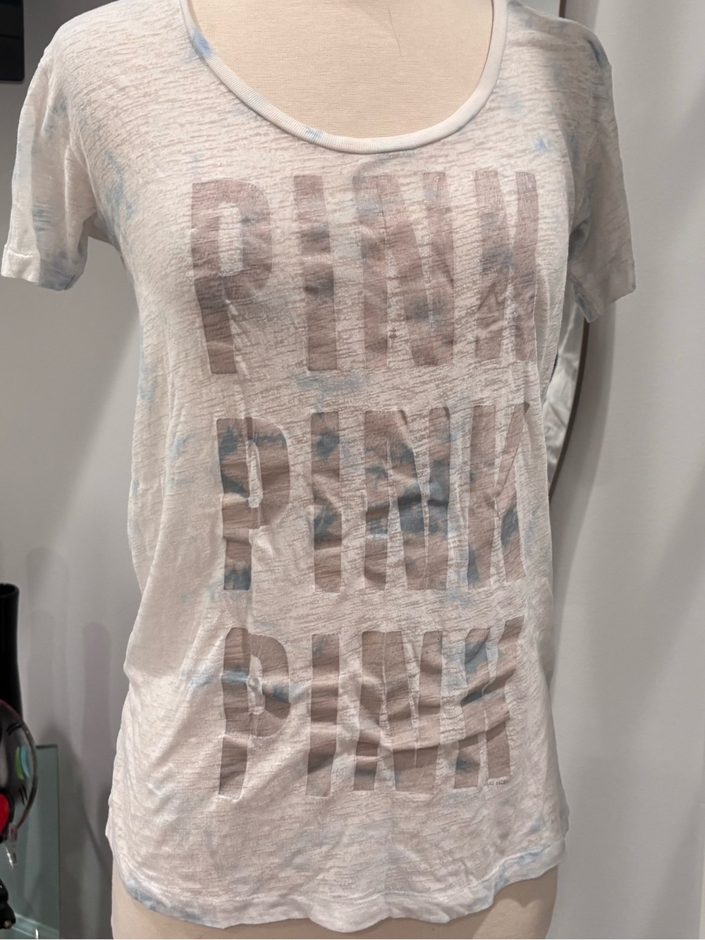 Victoria’s Secret PINK Vintage Oversize Logo-Print Scoop Neck Tee